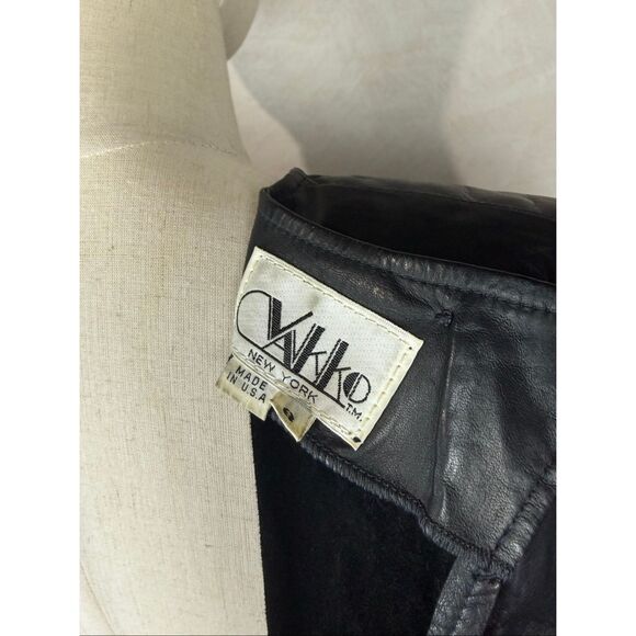 Vintage Designer Leather Dress 1980s Vakko New York Alt Goth Grunge 90s - Picture 9 of 11